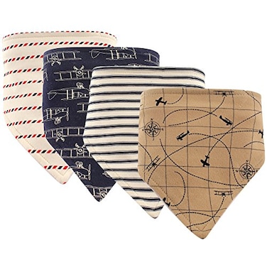 Hudson Baby Unisex Baby Cotton Bandana Bibs Airplane One Size