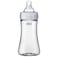 Chicco Duo 9oz Hybrid Baby Bottle Real Glass Inside Lightweight Plastic Outside Patented InvinciGlass Technology IntuiLatch Nipple ClearGrey