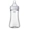 Chicco Duo 9oz Hybrid Baby Bottle Real Glass Inside Lightweight Plastic Outside Patented InvinciGlass Technology IntuiLatch Nipple ClearGrey