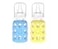 Lifefactory Glass Baby Bottle BPA Free Protective Silicone Sleeve 4 oz Pack of 2 Sky Blue Banana