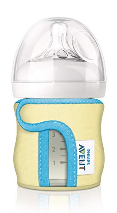 Philips Avent Philips AVENT Glass Baby Bottle Sleeve for 4oz Bottle Pack of 1 SCF67501 Colors May Vary