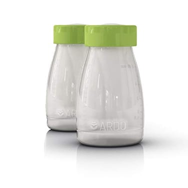 ARDO Ardo Breast Milk Storage and Feeding Bottles 2 Swiss Made 150ml 5 floz BPA Free with Ring and Cap Standard Width 2 Bottles