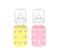 Lifefactory Glass Baby Bottle BPA Free Protective Silicone Sleeve 4 oz Pack of 2 Pink Banana