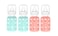 Lifefactory Glass Baby Bottle BPA Free Protective Silicone Sleeve 4 oz Pack of 4 Mint Cantaloupe