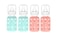 Lifefactory Glass Baby Bottle BPA Free Protective Silicone Sleeve 4 oz Pack of 4 Mint Cantaloupe
