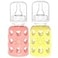 Lifefactory Glass Baby Bottle BPA Free Protective Silicone Sleeve 4 oz Pack of 2 Cantaloupe Banana