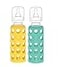 Lifefactory Glass Baby Bottle BPA Free Protective Silicone Sleeve 9 oz Pack of 2 Mango Kale