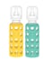 Lifefactory Glass Baby Bottle BPA Free Protective Silicone Sleeve 9 oz Pack of 2 Mango Kale