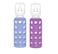Lifefactory Glass Baby Bottle BPA Free Protective Silicone Sleeve 9 oz Pack of 2 Blueberry Grape