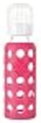 Lifefactory Glass Baby Bottle BPA Free 9 oz Sippy Cap Set Protective Silicone Sleeve Raspberry