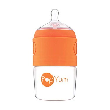 PopYum 5 oz Orange AntiColic Formula Making Baby Bottle