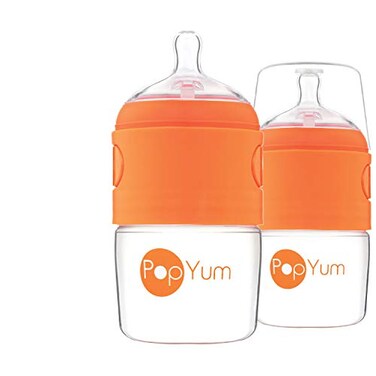 PopYum 5 oz Orange AntiColic Formula Making Baby Bottles 2Pack