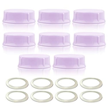 Maymom Solid Lids with Sealing Ring for Standard Sized Bottles Bottles Lids Compatible with Medela Bottles Ameda and Small Sized Nuk Playtex Gerber Bottles 8pc Purple