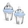 Kiinde Active Latch Silicone Baby Bottle Anti Colic Leak Proof Easy to Clean Includes 2 Medium Flow Active Latch Nipples with Covers 4 Ounce 2 Count Blue