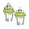Kiinde Active Latch Silicone Baby Bottle Anti Colic Leak Proof Easy to Clean Includes 2 Medium Flow Active Latch Nipples with Covers 4 Ounce 2 Count Green