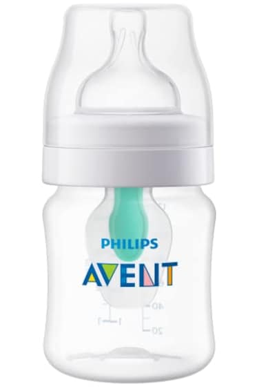 Philips Avent AntiColic Baby Bottle with AirFree Vent 4oz with Flow 1 Nipples 0m 1Pk Clear SCY70191