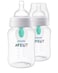 Philips Avent AntiColic Baby Bottle with AirFree Vent 9oz with Flow 2 Nipples 1m 2pk Clear SCY70302