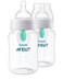 Philips Avent AntiColic Baby Bottle with AirFree Vent 9oz with Flow 2 Nipples 1m 2pk Clear SCY70302