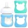 Aelop Philips Avent Baby Bottle Sleeves Anti Breakage Holder for Avent Natural Glass Bottles 4oz Pack of 2 BlueTurquoise