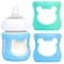 Aelop Philips Avent Baby Bottle Sleeves Anti Breakage Holder for Avent Natural Glass Bottles 4oz Pack of 2 BlueTurquoise