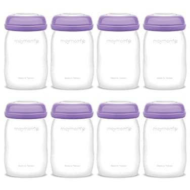Maymom Storage Bottles Compatible with Lansinoh Pumps Widemouth Version Replace or Compatible with Laninoh Momma Bottles 8 ct 5oz