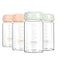 COMI Wide Neck Glass Breastmilk Collection n Storage Bottle 4 Packs 6oz with Screw Ring Sealing Disk Remarkable Sealing Disc BPA Free Fits Breast Pumps Nipples 2 Gray Lids 2 Pink Lids