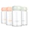 COMI Wide Neck Glass Breastmilk Collection n Storage Bottle 4 Packs 6oz with Screw Ring Sealing Disk Remarkable Sealing Disc BPA Free Fits Breast Pumps Nipples 2 Gray Lids 2 Pink Lids