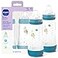 MAM 11oz Easy Start AntiColic Wide Neck Baby Bottle Fast Flow BreastfeedingLike Nipple Reduces Colic Gas Reflux Easy to Clean BPA Free 4 Months Made in Europe 2 Pack Boy