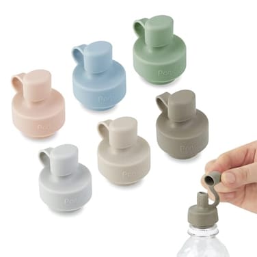 PandaEar 6 Pack Updated Silicone Water Bottle Cap Baby No Spill Bottles Top Spout Adapter for Toddlers Kids Ages 3 BPA Free LeakProof Multicolor