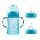 Hamarue 3in1 Glass Sippy Cups for Toddlers 13 Silicone Coated Baby Sippy Cup NonToxic Transition Sippy Cup with Removeable Handles Baby Straw Cup Teal 5 oz