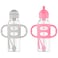 Dr. Brown's Dr Browns Milestones Narrow Sippy Straw Bottle SpillProof with 100 Silicone Handles and Weighted Straw 8 oz250 mL GrayPink 6m