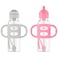 Dr. Brown's Dr Browns Milestones Narrow Sippy Straw Bottle SpillProof with 100 Silicone Handles and Weighted Straw 8 oz250 mL GrayPink 6m