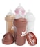 Herobility AntiColic Baby Bottles 85 fl oz240ml Pack of 4 Plastic Baby Bottles Medium Flow Plastic Bottles BreastShaped Teat for Breastfed Babies Multicolor Sand Woodchuck Pink White