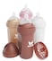 Herobility AntiColic Baby Bottles 85 fl oz240ml Pack of 4 Plastic Baby Bottles Medium Flow Plastic Bottles BreastShaped Teat for Breastfed Babies Multicolor Sand Woodchuck Pink White
