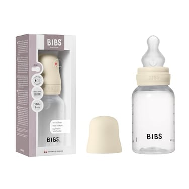Bibs BIBS Baby Bottle 5 oz 150 ml Silicone Nipple AntiColic BPAFree Round Nipple Slow Flow Lightweight Easy to Clean Suitable for Newborns 0 Years Ivory