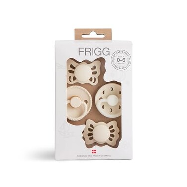 FRIGG Babys First Pacifier Moonlight Sailing 4Pack Made in Denmark BPAFree Cream 06 Months