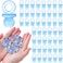 ZYFLSQ 48 Pcs Acrylic Pacifiers for Baby Shower Game Boy 175 Baby Shower Pacifiers Bulk Pacifier for Hunt Games Decoration DIY Gender Reveal Table Scatter Party FavorsBlue