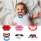 AUSTUFF 6PCs Funny Pacifier Infant Cute Kissable Lips and Gentleman Mustache Soft Silicone Design for Babies and Toddlers Shower Gift UnisexBPA Free