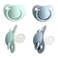 Avima Orthodontic Pacifiers 06 Months BPAFree Silicone Baby Pacifiers for Newborns Breastfed Babies Soothing Baby Binky wSoft Nipple Design 4Pack Green Grey