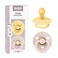 Bibs BIBS Colour Pacifier 2Pack BPA Free Dummy Binky Round Nipple Natural Rubber Latex Made in Denmark Size 1 06 Months Pale ButterPetal