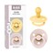 Bibs BIBS Colour Pacifier 2Pack BPA Free Dummy Binky Round Nipple Natural Rubber Latex Made in Denmark Size 1 06 Months Pale ButterPetal