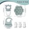 Minie Joo Baby Fruit Feeder Teether Set 3in1 Food Pacifier Breastmilk Popsicle Tray Adjustable Bib 3 Pacifier Sizes BPAFree Premium Quality