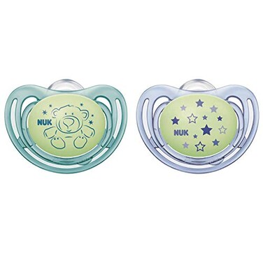 NUK Airflow GlowinTheDark Pacifiers Baby Boys 06 Months 2 Pack 009 Pounds