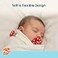 RAZBABY RaZbaby Chompy Silicone Pacifier Holder Clip Set 2 Pack Textured Soft Flexible Binky Clips with Universal Fit OnePiece Design BPAFree Durable Lightweight for Babies 0M RedGreen 2 Pack