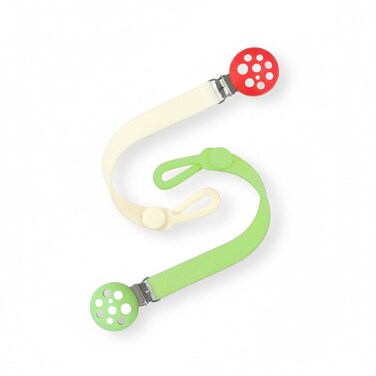 RAZBABY RaZbaby Chompy Silicone Pacifier Holder Clip Set 2 Pack Textured Soft Flexible Binky Clips with Universal Fit OnePiece Design BPAFree Durable Lightweight for Babies 0M RedGreen 2 Pack