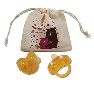 Sweetie Heart Shape Rubber Pacifier Natural Rubber with Symmetrical Nipple 1 Count 06 Small