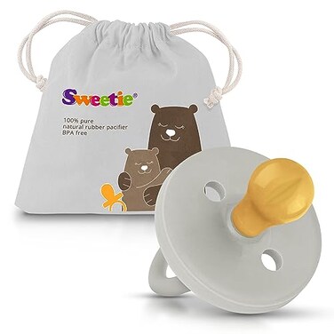 Sweetie SWEETIE Rubber Pacifier Natural Rubber Pacifier Rounded Grey Large 1218 Month