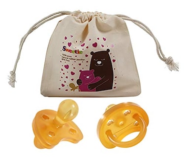 Sweetie SWEETIE Rubber Pacifier Natural Rubber Pacifier Rounded Heart Shape Rubber 1 Count Original Natural Rubber Pacifier 1218 Large