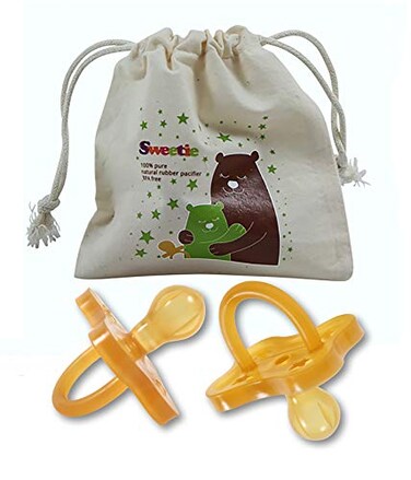 Sweetie Rubber Pacifier STAR SHAPE RUBBER Natural Rubber with Rounded Nipple 1 Count 06 small