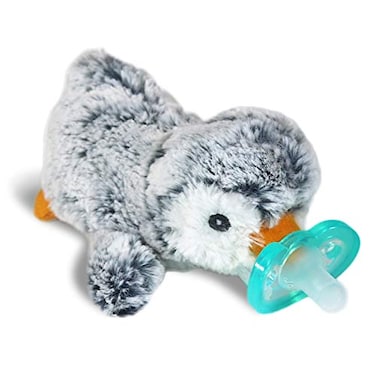 RAZBABY RaZbaby RaZbuddy JollyPop Pacifier Holder w Removable Baby Pacifier 0m BPA Free Penguin